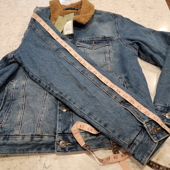 Goodfellow & Co. Men's Faux Shearling Lined Denim Trucker Jacket Medium New! - Picture 10 of 17